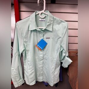 Columbia Green Casual Button Down Shirt